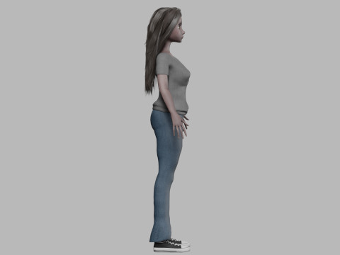 Cartoon black woman V32808 3D Model