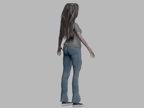 Cartoon black woman V32808 3D Model