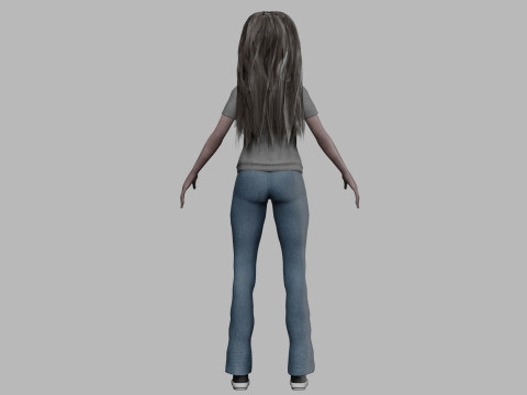 Cartoon black woman V32808 3D Model