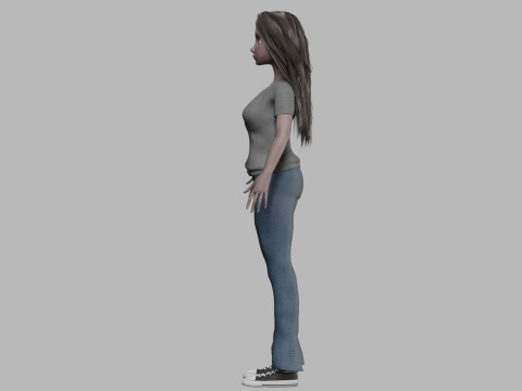 Cartoon black woman V32808 3D Model