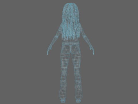 Cartoon black woman V32808 3D Model
