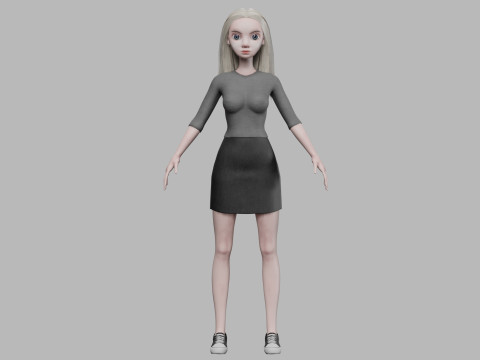 Cartoon blond woman V28375 3D Модель