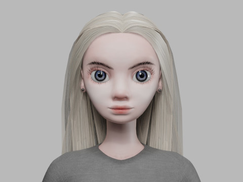 Cartoon blond woman V28375 3D Модель