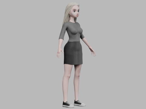 Cartoon blond woman V28375 3D Модель
