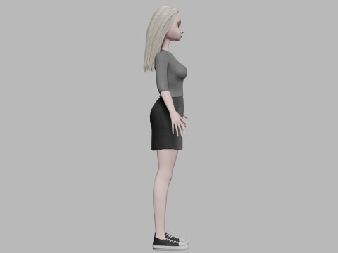 Cartoon blond woman V28375 3D Модель