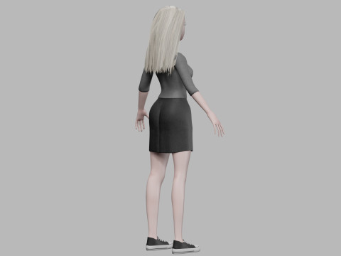 Cartoon blond woman V28375 3D Модель