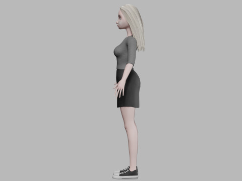 Cartoon blond woman V28375 3D Модель
