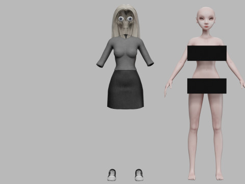 Cartoon blond woman V28375 3D Модель