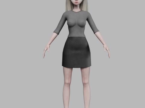 Cartoon blond woman V28375 3D Модель