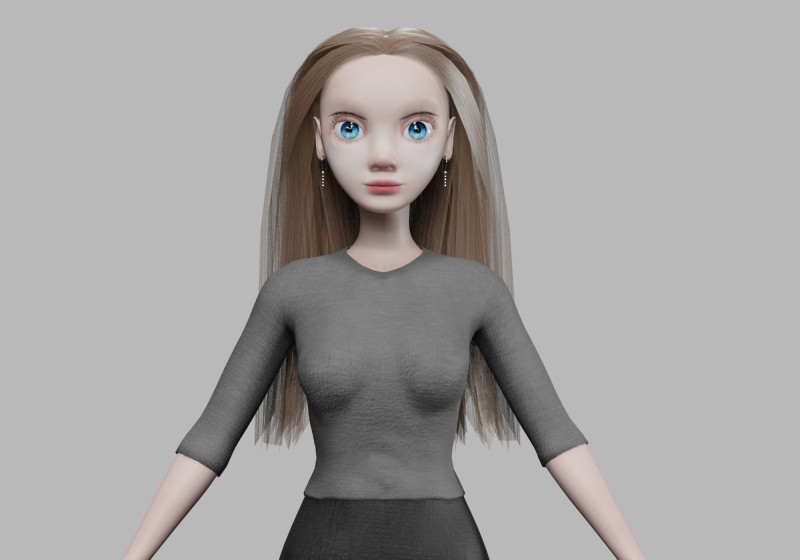 Cartoon cool woman V27853 Modèle 3D .c4d .max .obj .3ds .fbx .stl .blend
