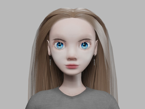 Cartoon cool woman V27853 Modèle 3D
