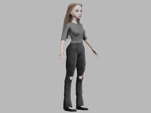 Cartoon cool woman V27853 Modèle 3D