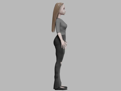 Cartoon cool woman V27853 3D Model