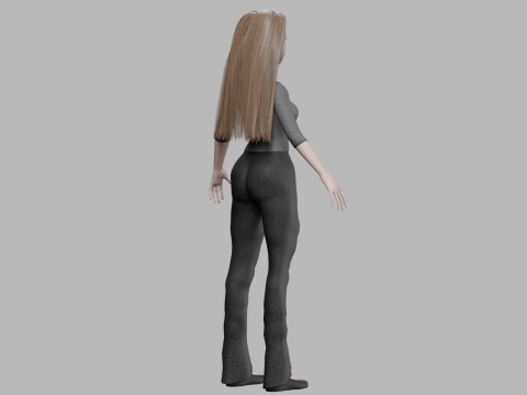 Cartoon cool woman V27853 Modèle 3D