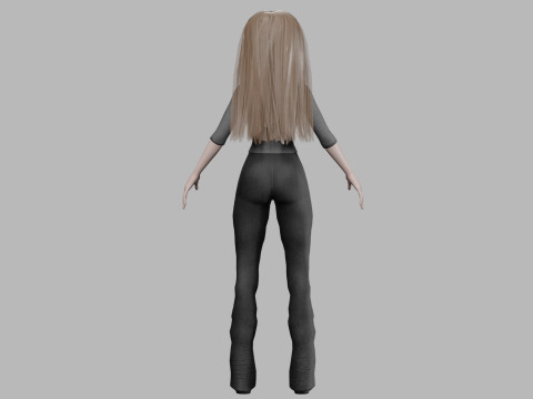 Cartoon cool woman V27853 Modèle 3D