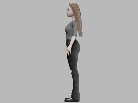 Cartoon cool woman V27853 Modèle 3D