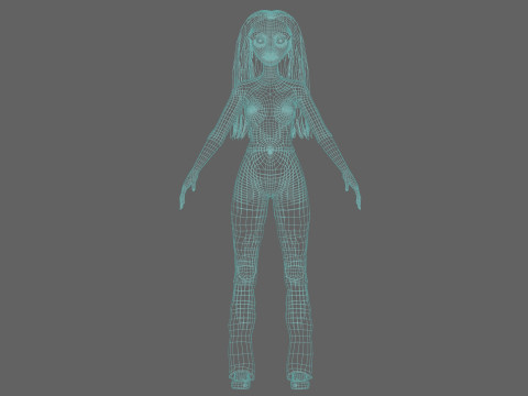 Cartoon cool woman V27853 Modèle 3D