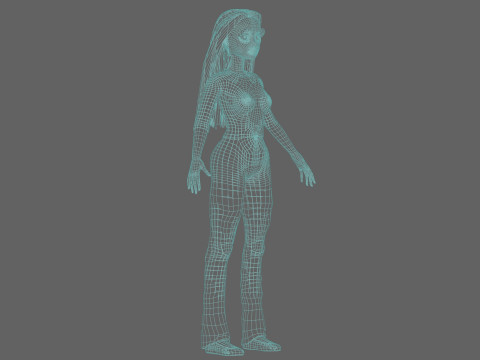 Cartoon cool woman V27853 Modèle 3D