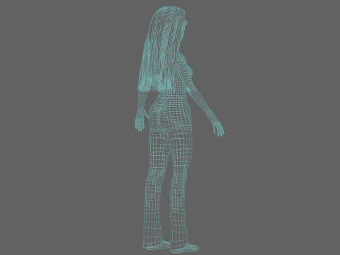 Cartoon cool woman V27853 Modèle 3D