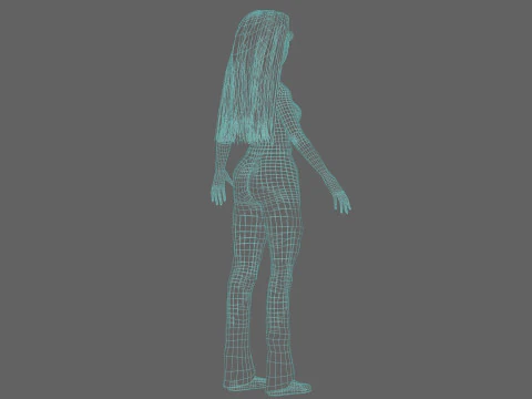 Cartoon cool woman V27853 3D Model
