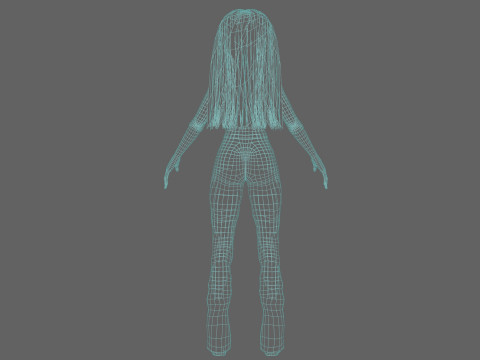 Cartoon cool woman V27853 Modèle 3D