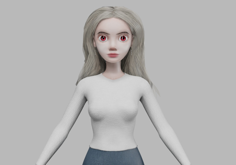 Cartoon cute woman V32341 Modello 3D .c4d .max .obj .3ds .fbx .stl .blend 