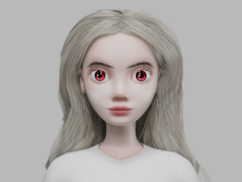Cartoon cute woman V32341 Modello 3D