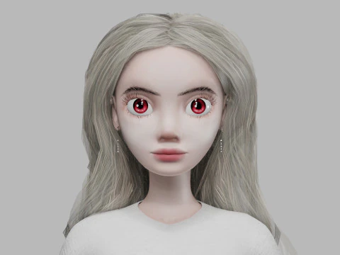 Cartoon cute woman V32341 3D Model