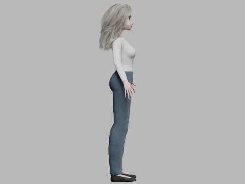 Cartoon cute woman V32341 Modello 3D