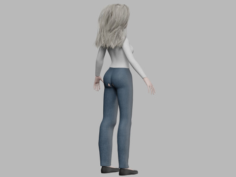 Cartoon cute woman V32341 Modello 3D