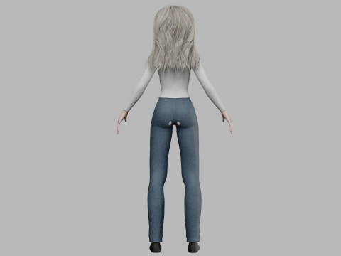Cartoon cute woman V32341 Modello 3D