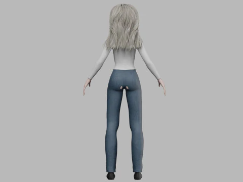 Cartoon cute woman V32341 3D Model
