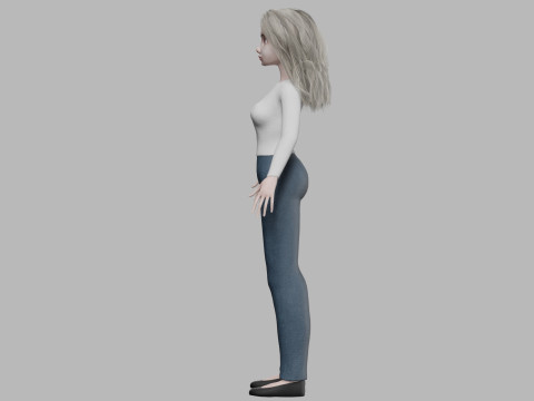 Cartoon cute woman V32341 Modello 3D