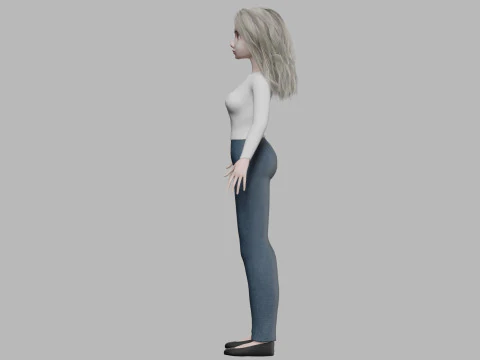 Cartoon cute woman V32341 3D Model
