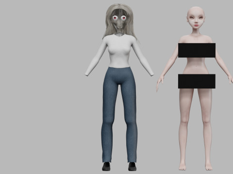 Cartoon cute woman V32341 Modello 3D