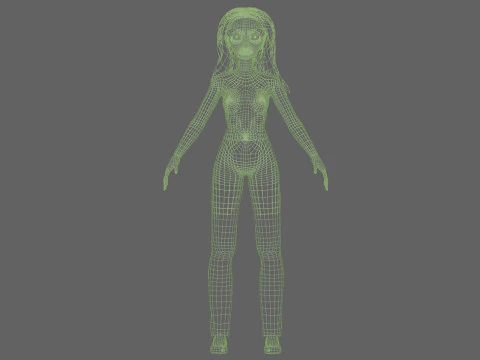 Cartoon cute woman V32341 3D Model