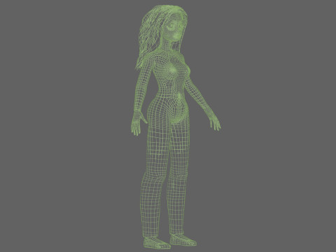 Cartoon cute woman V32341 Modello 3D