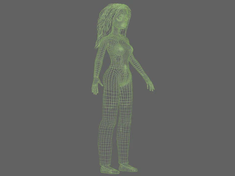 Cartoon cute woman V32341 3D Model