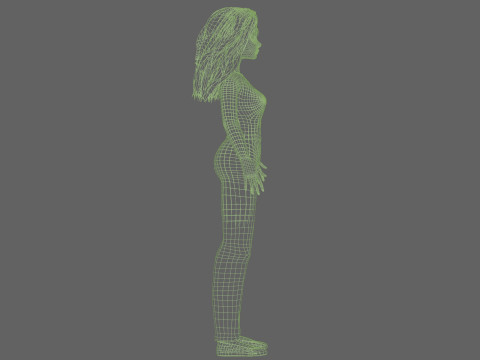 Cartoon cute woman V32341 Modello 3D