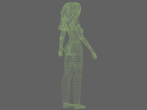 Cartoon cute woman V32341 3D Model