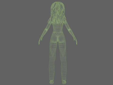 Cartoon cute woman V32341 Modello 3D
