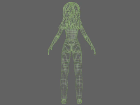 Cartoon cute woman V32341 3D Model