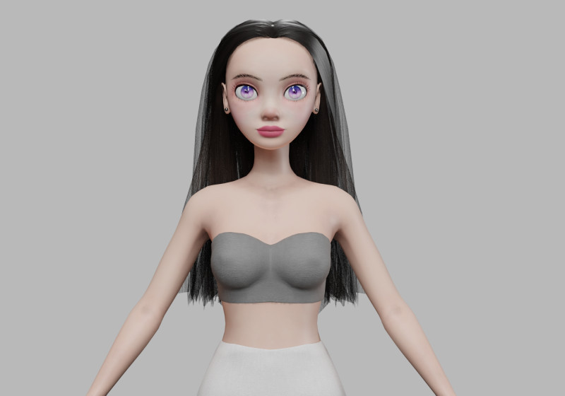 Cartoon lovely woman V27172 3D Модель .c4d .max .obj .3ds .fbx .stl .blend 