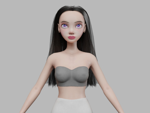 Cartoon lovely woman V27172 3Dモデル