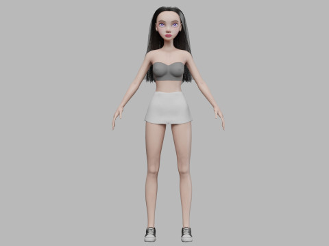 Cartoon lovely woman V27172 3D Модель