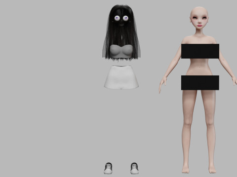 Cartoon lovely woman V27172 3D Модель