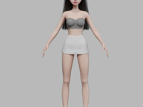 Cartoon lovely woman V27172 3D Модель