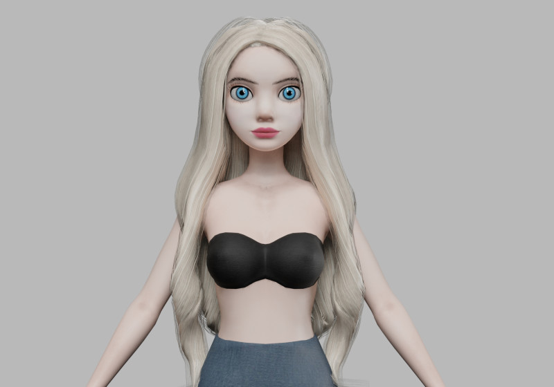 Cartoon pretty woman V25899 Modèle 3D .c4d .max .obj .3ds .fbx .stl .blend 