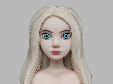 Cartoon pretty woman V25899 Modèle 3D