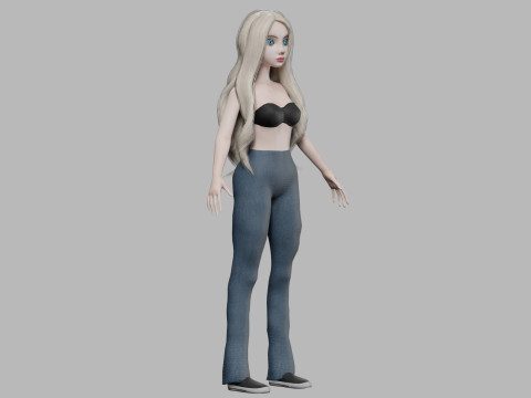 Cartoon pretty woman V25899 Modèle 3D